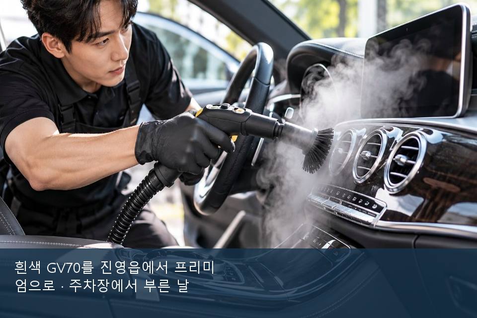 흰색 GV70를 진영읍에서 프리미엄으로 · 주차장에서 부른 날