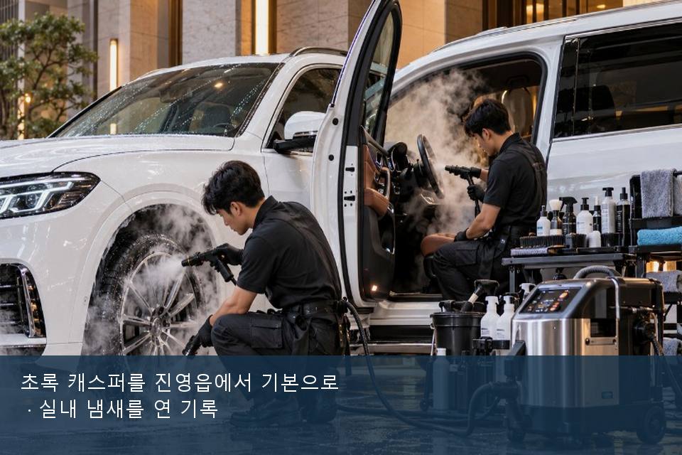 초록 캐스퍼를 진영읍에서 기본으로 · 실내 냄새를 연 기록